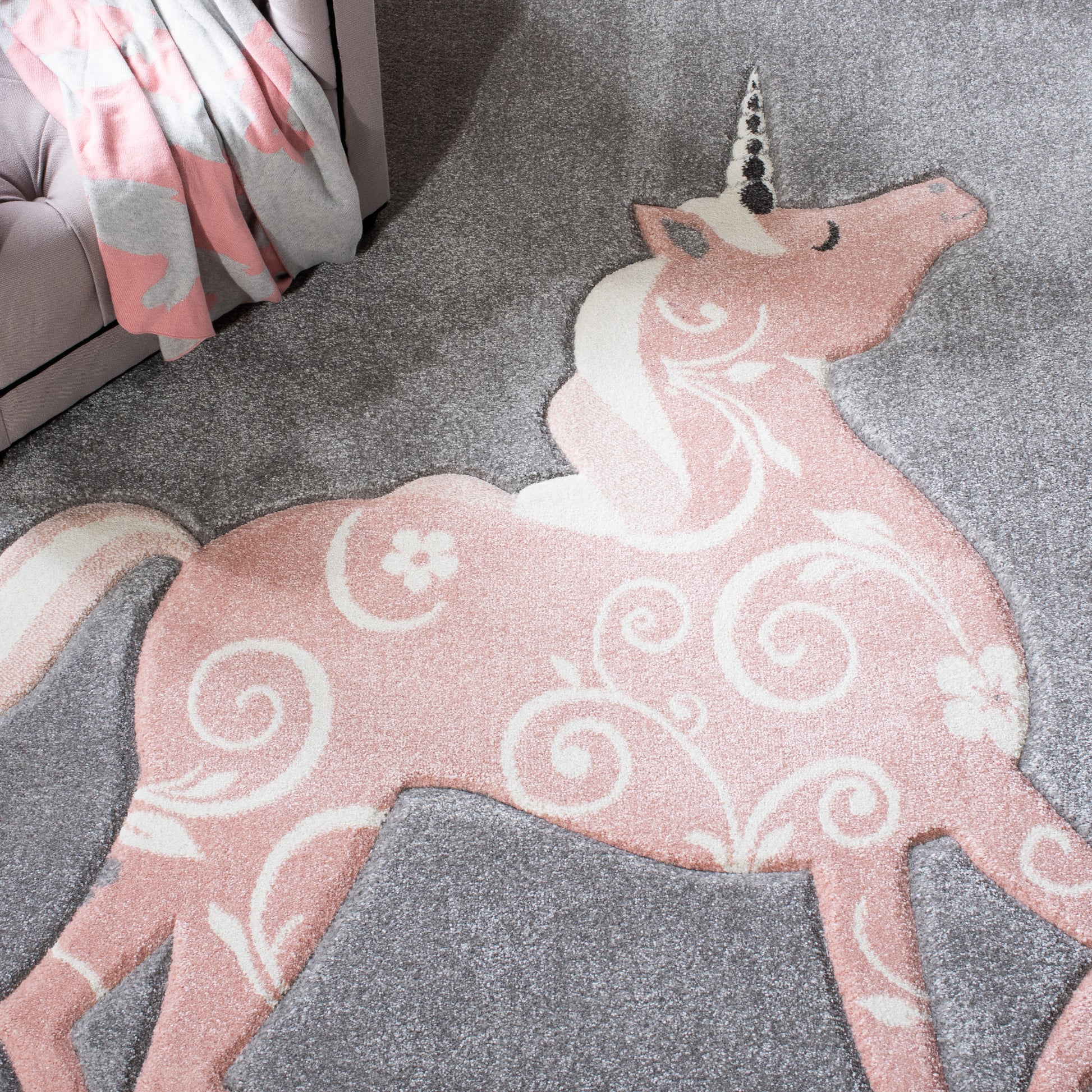 Safavieh Carousel Kids Crk163F Grey/Pink Area Rug