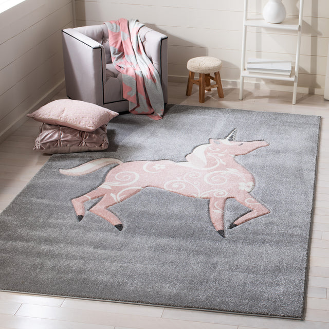 Safavieh Carousel Kids Crk163F Grey/Pink Area Rug