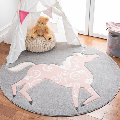 Safavieh Carousel Kids Crk163F Grey/Pink Area Rug