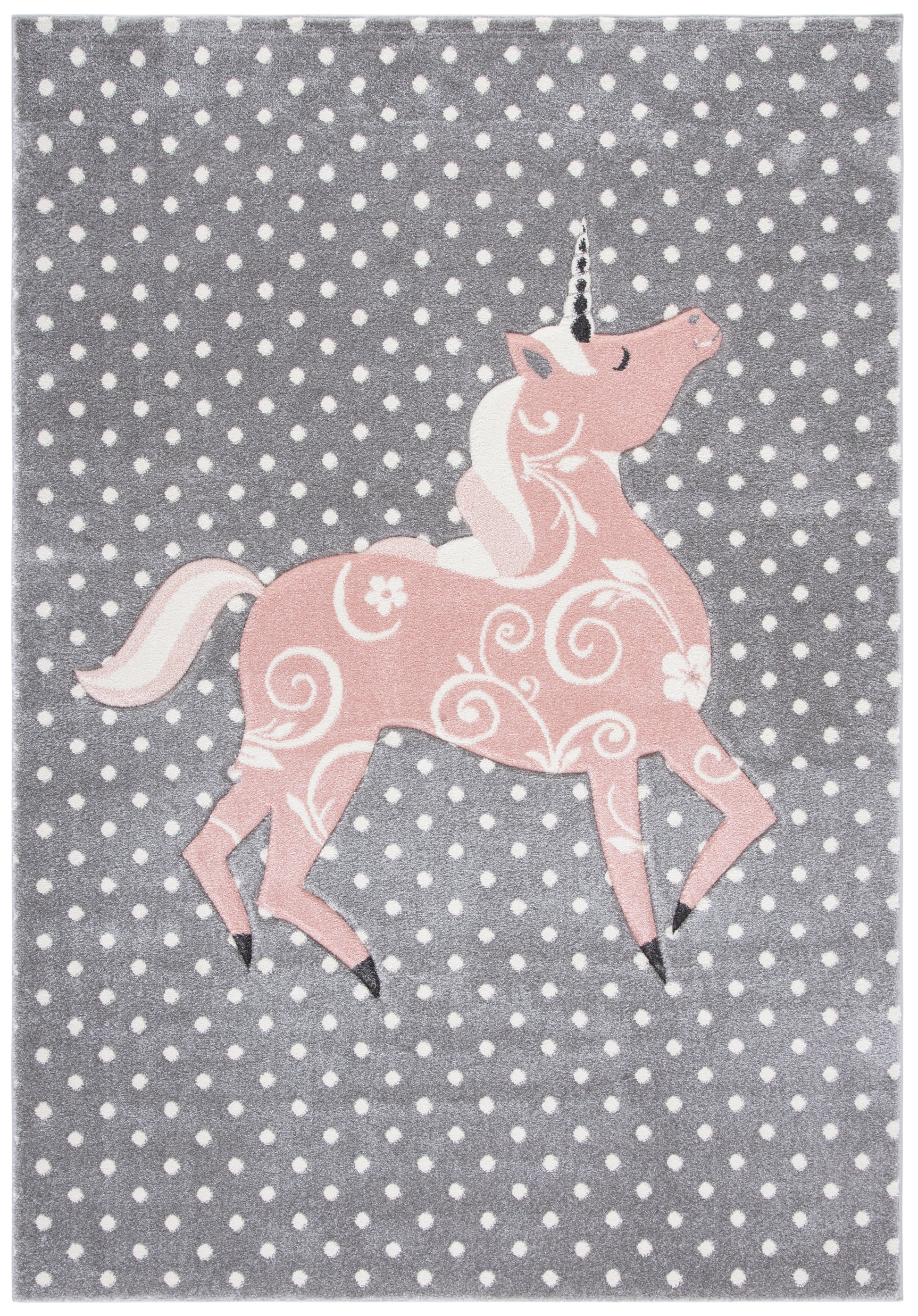 Safavieh Carousel Kids Crk163G Grey/Ivory/Pink Area Rug