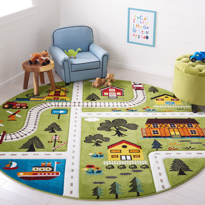 Safavieh Carousel Kids Crk197Y Green/Beige Area Rug