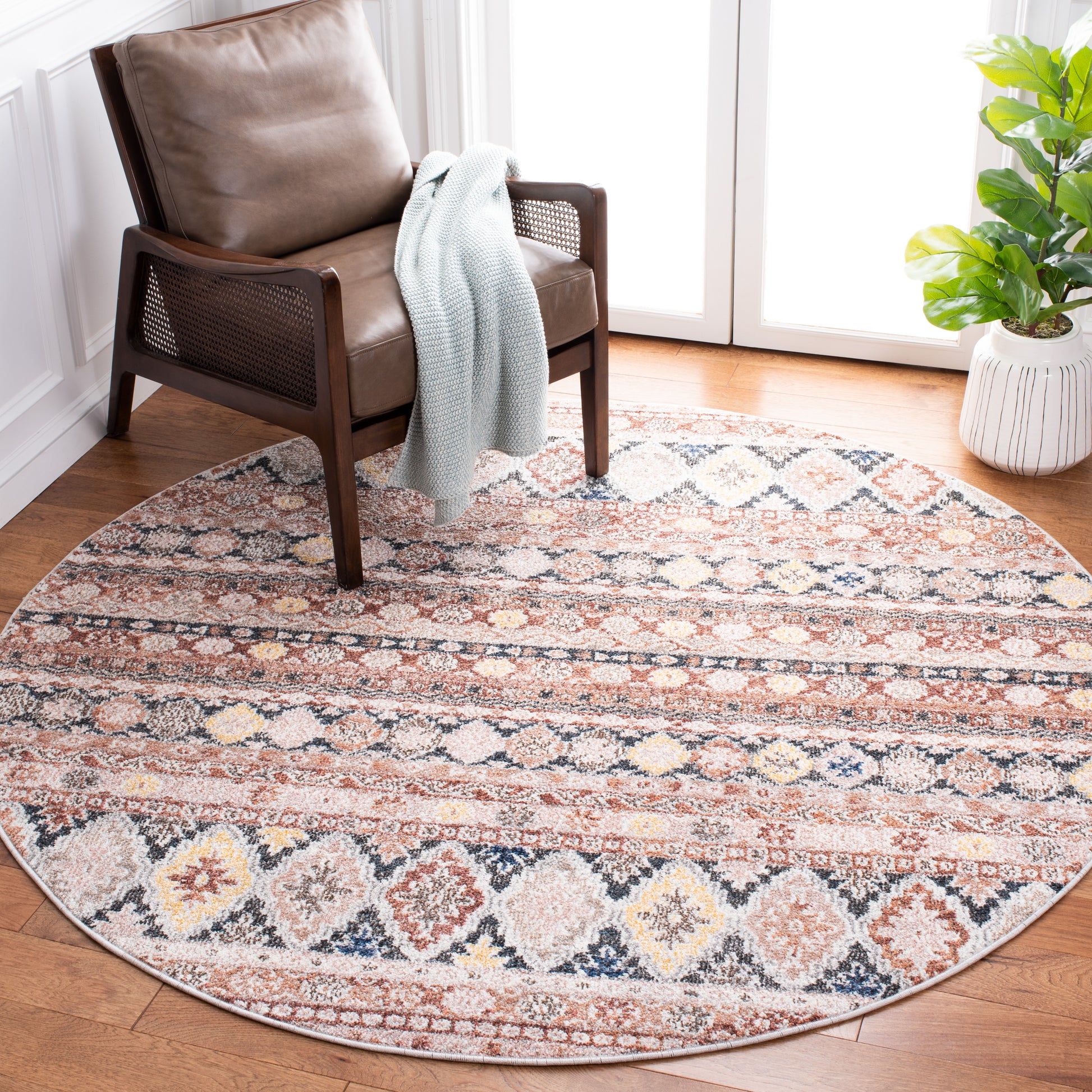 Safavieh Crystal Crs323P Rust/Ivory Area Rug