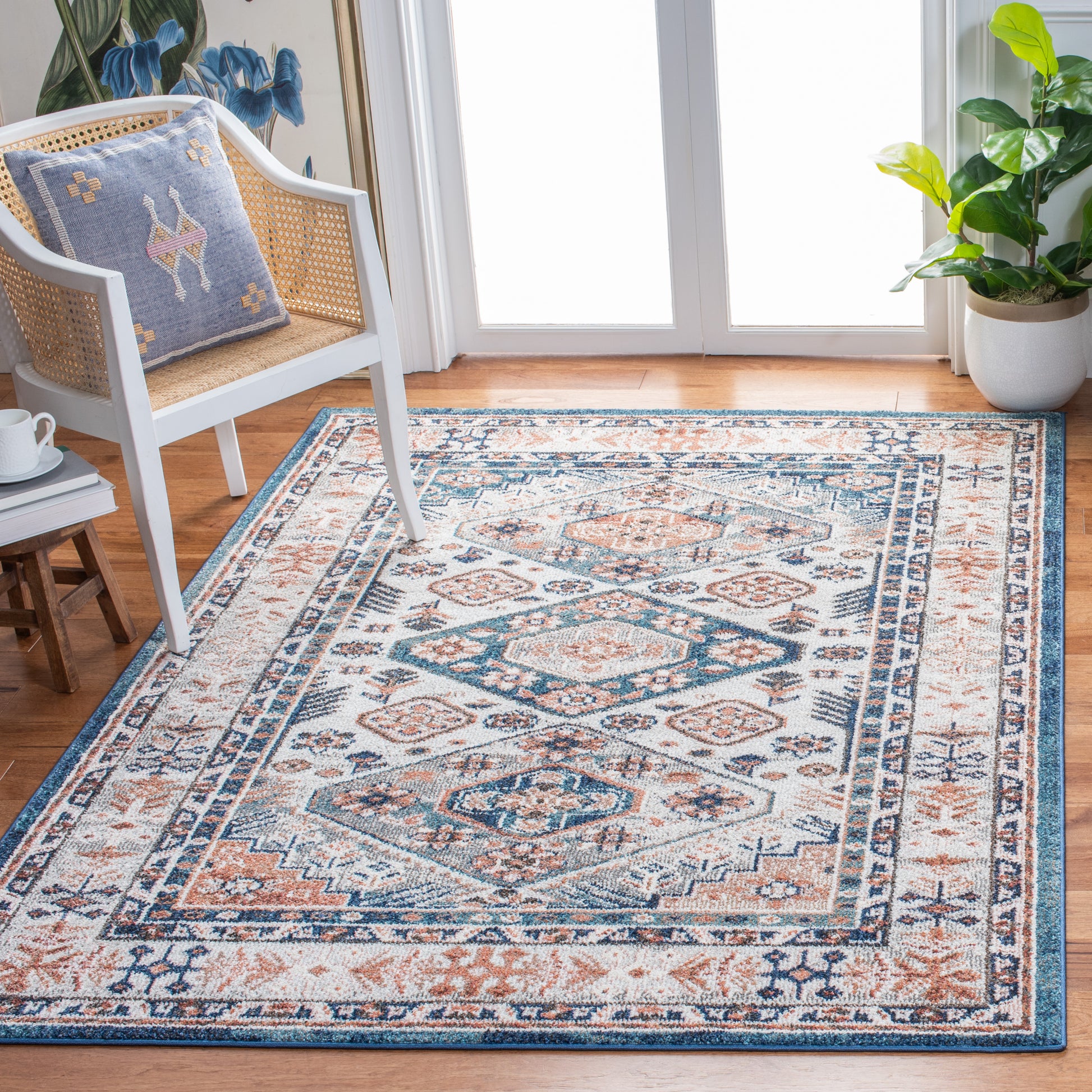 Safavieh Crystal Crs326A Ivory/Blue Area Rug