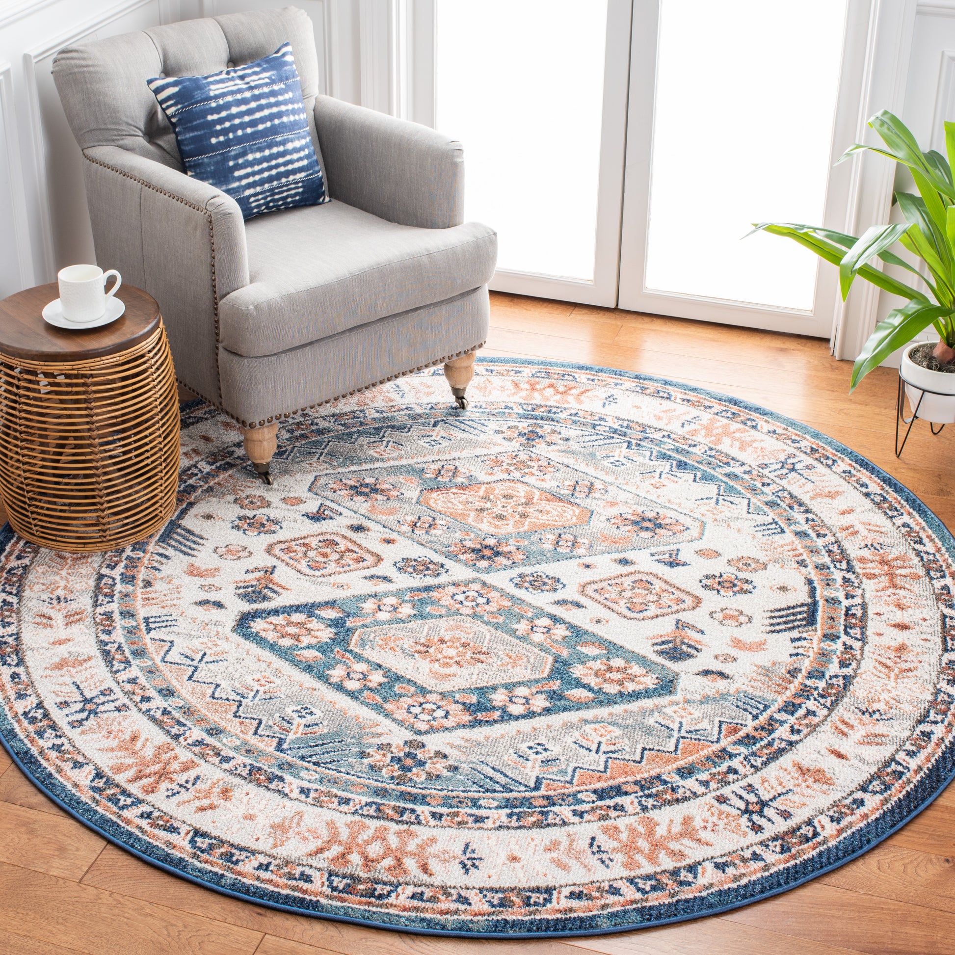 Safavieh Crystal Crs326A Ivory/Blue Area Rug