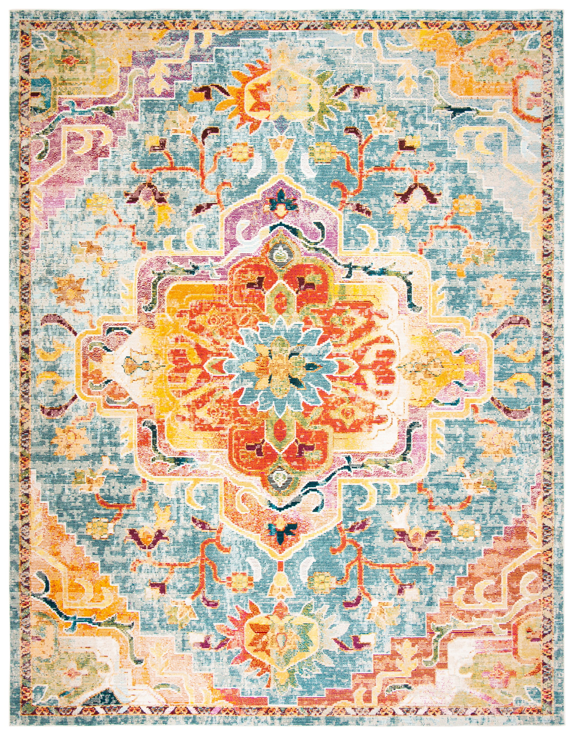 Safavieh Crystal Crs501K Orange/Teal Area Rug