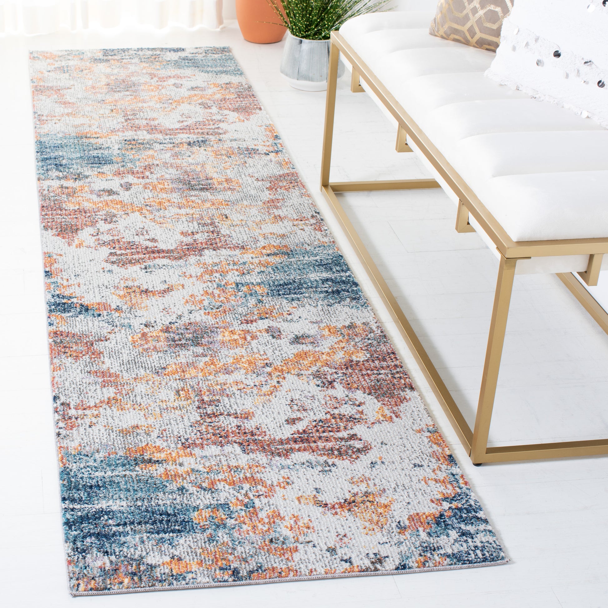 Safavieh Crystal Crs798D Gold/Blue Area Rug