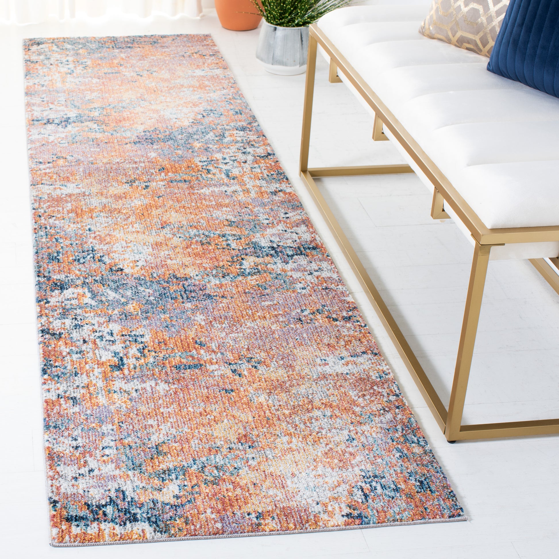 Safavieh Crystal Crs799D Gold/Blue Area Rug