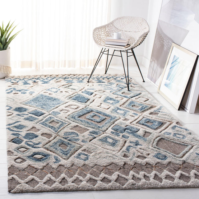 Safavieh Casablanca Shag Csb618B Beige/Navy Area Rug