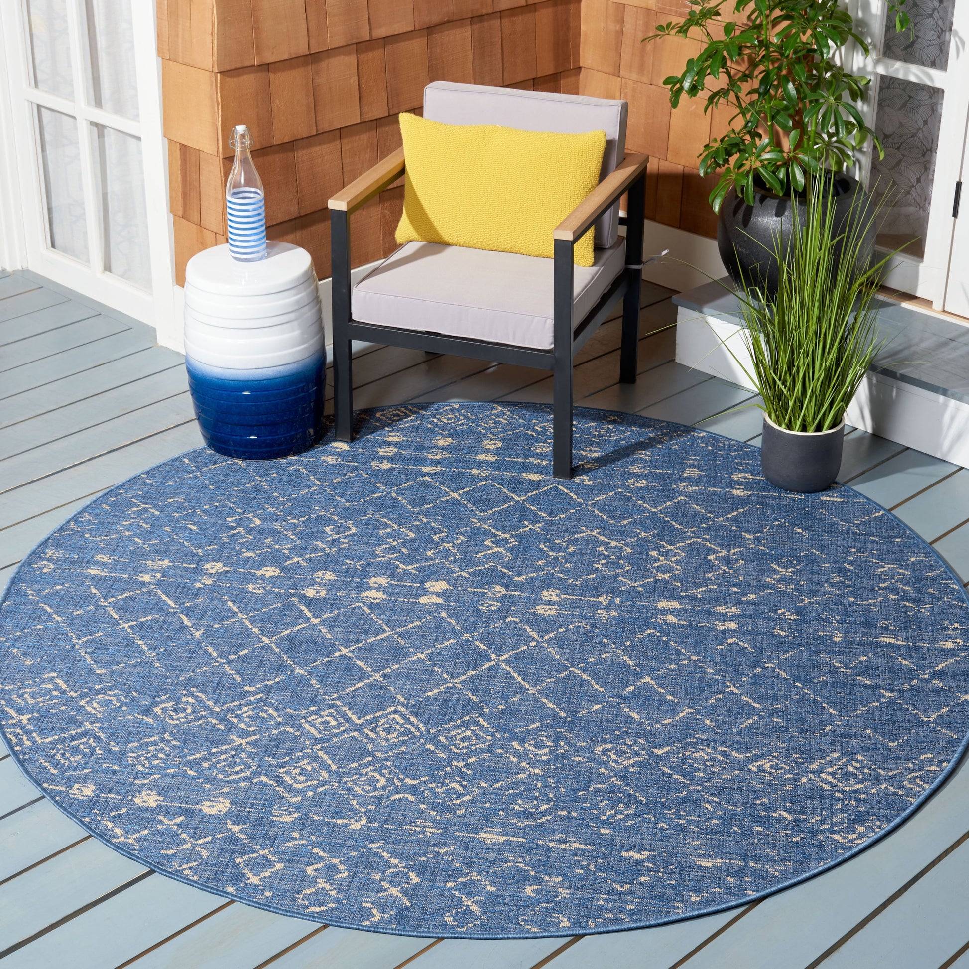 Safavieh Courtyard Cy6019-23321 Blue/Ivory Area Rug