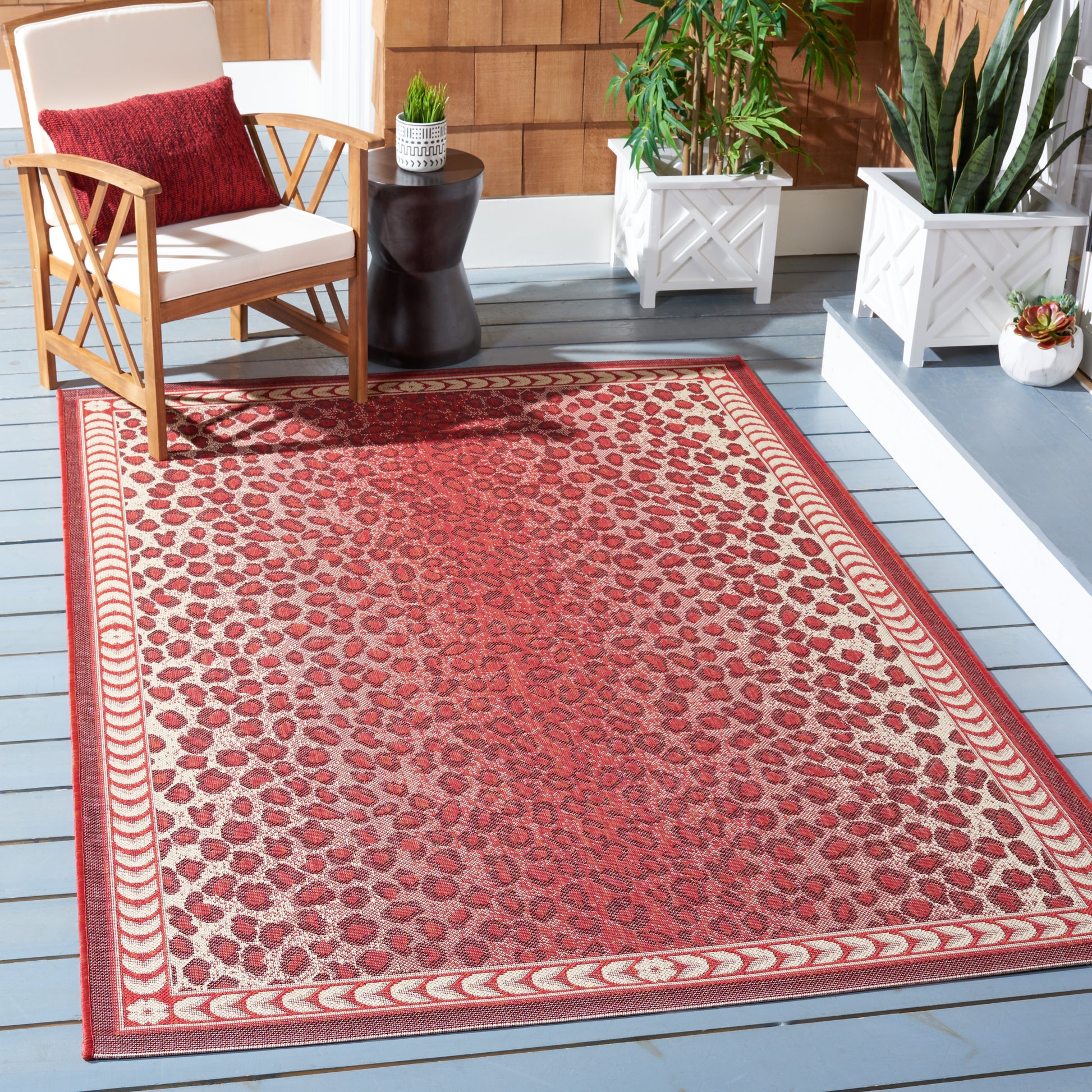 Safavieh Courtyard Cy6100-23812 Red/Beige Area Rug