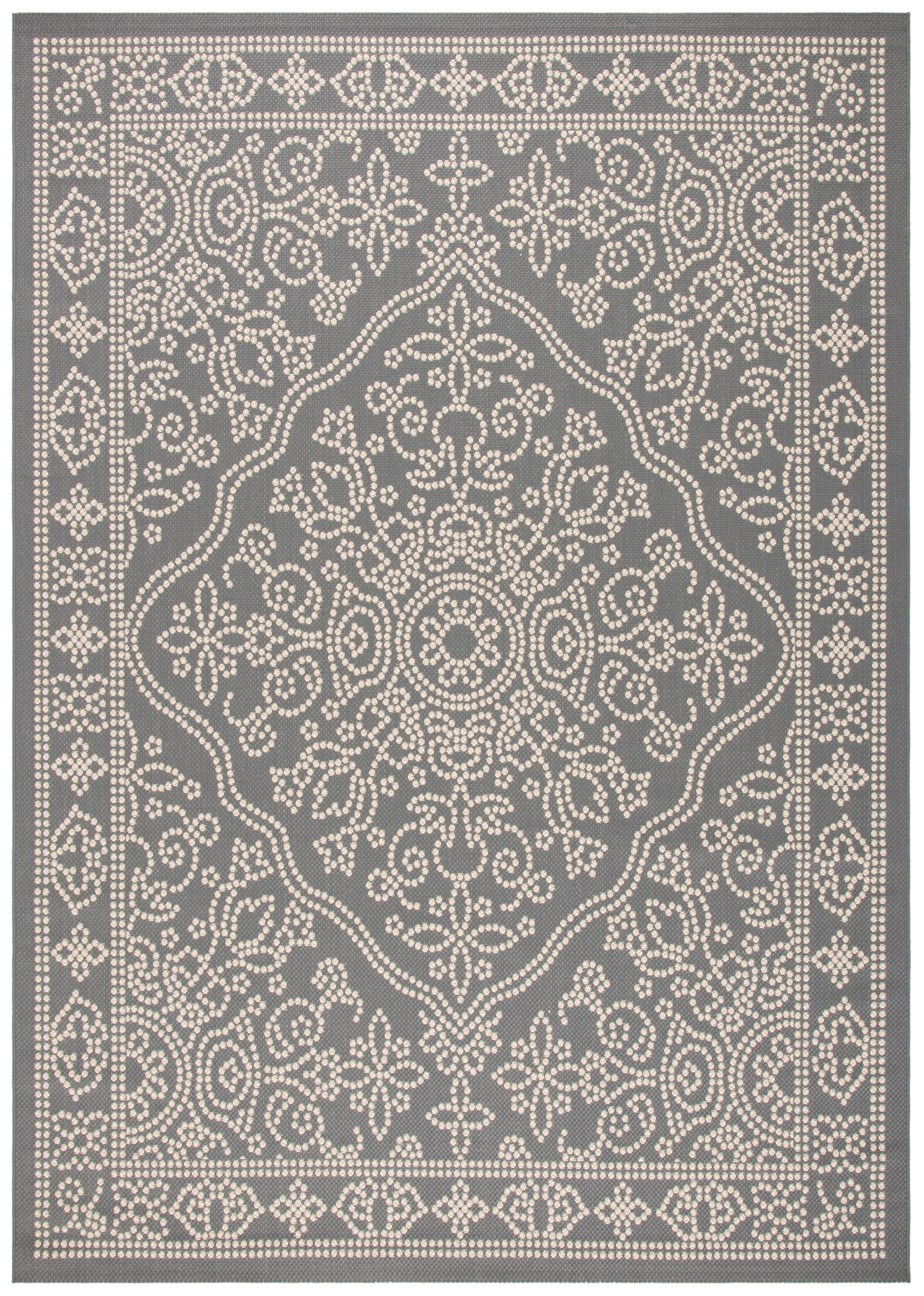 Safavieh Courtyard Cy6344 Anthracite/Beige Area Rug