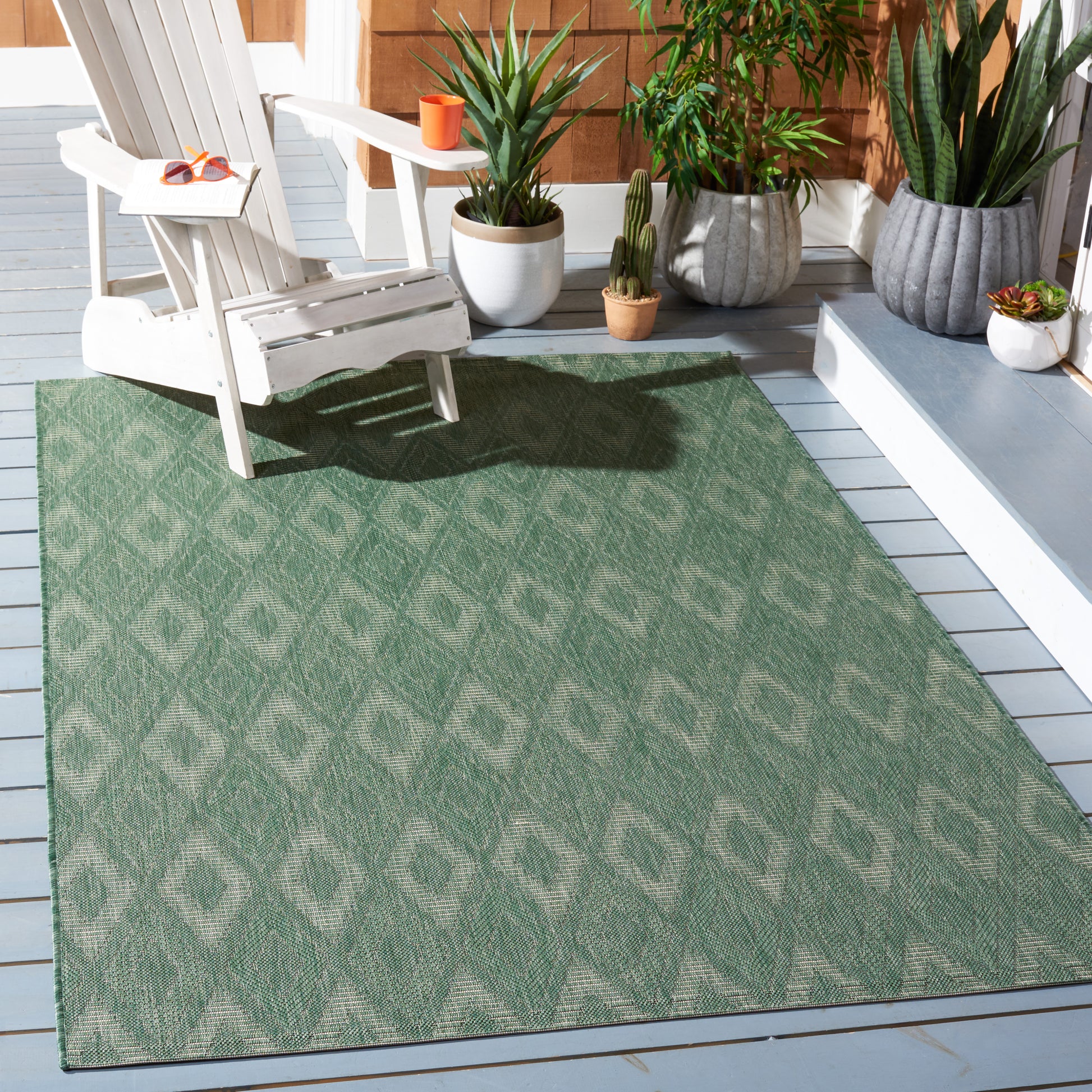 Safavieh Courtyard Cy6522-32222 Dark Green/Beige Area Rug