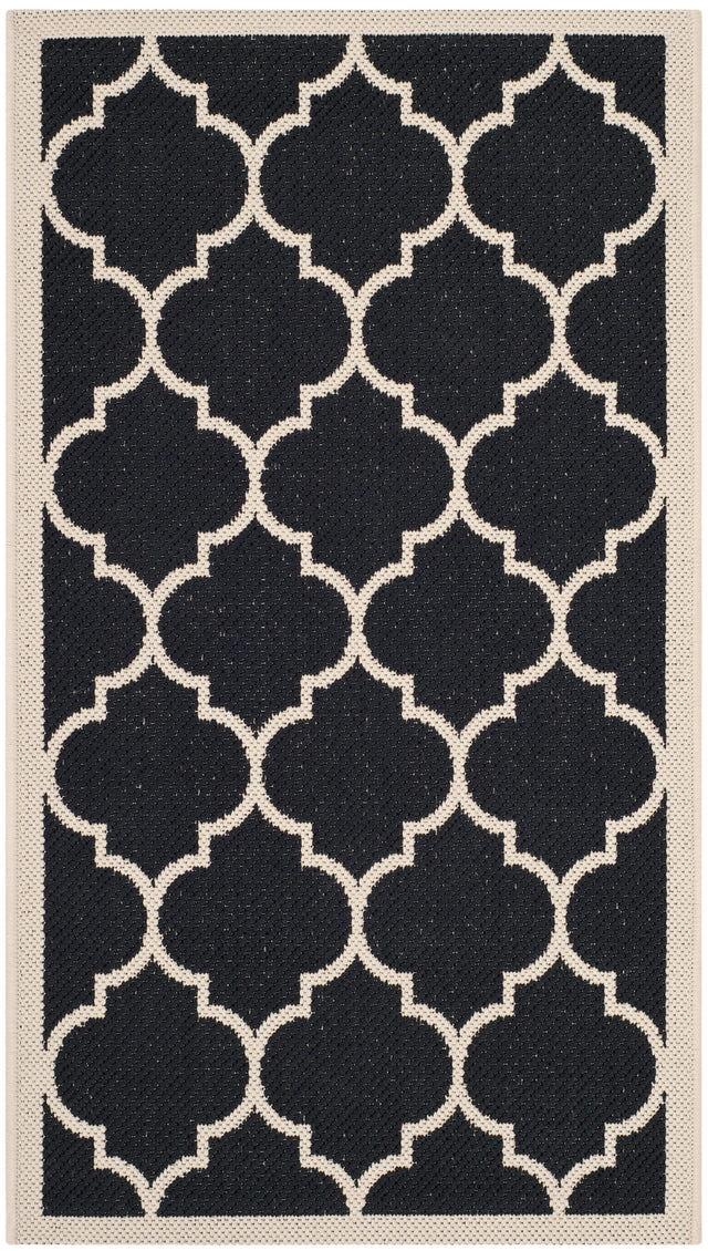 Safavieh Courtyard Cy6914 Black/Beige Rug.