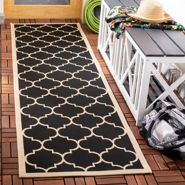 Safavieh Courtyard Cy6914 Black/Beige Rug.