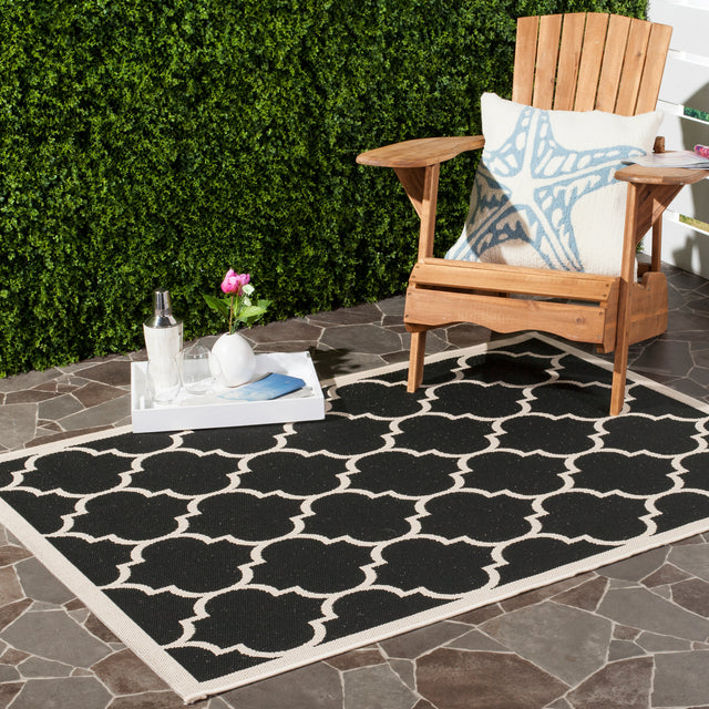 Safavieh Courtyard Cy6914 Black/Beige Rug.