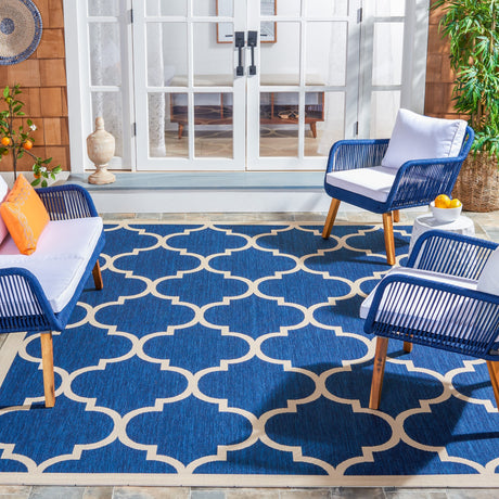 Safavieh Courtyard Cy6914 Navy/Beige Rug.