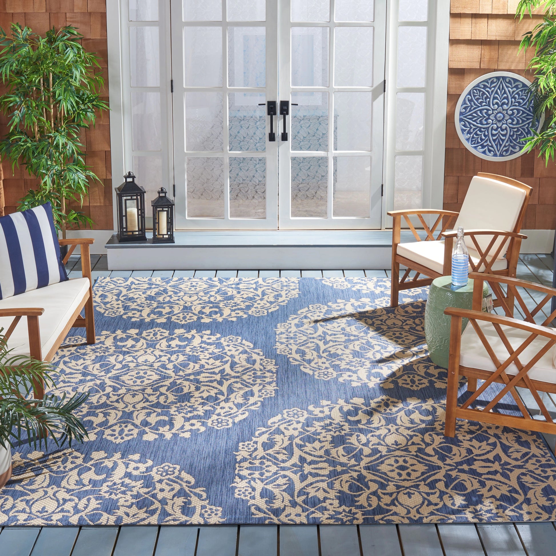 Safavieh Courtyard Cy6962-23321 Blue/Ivory Area Rug