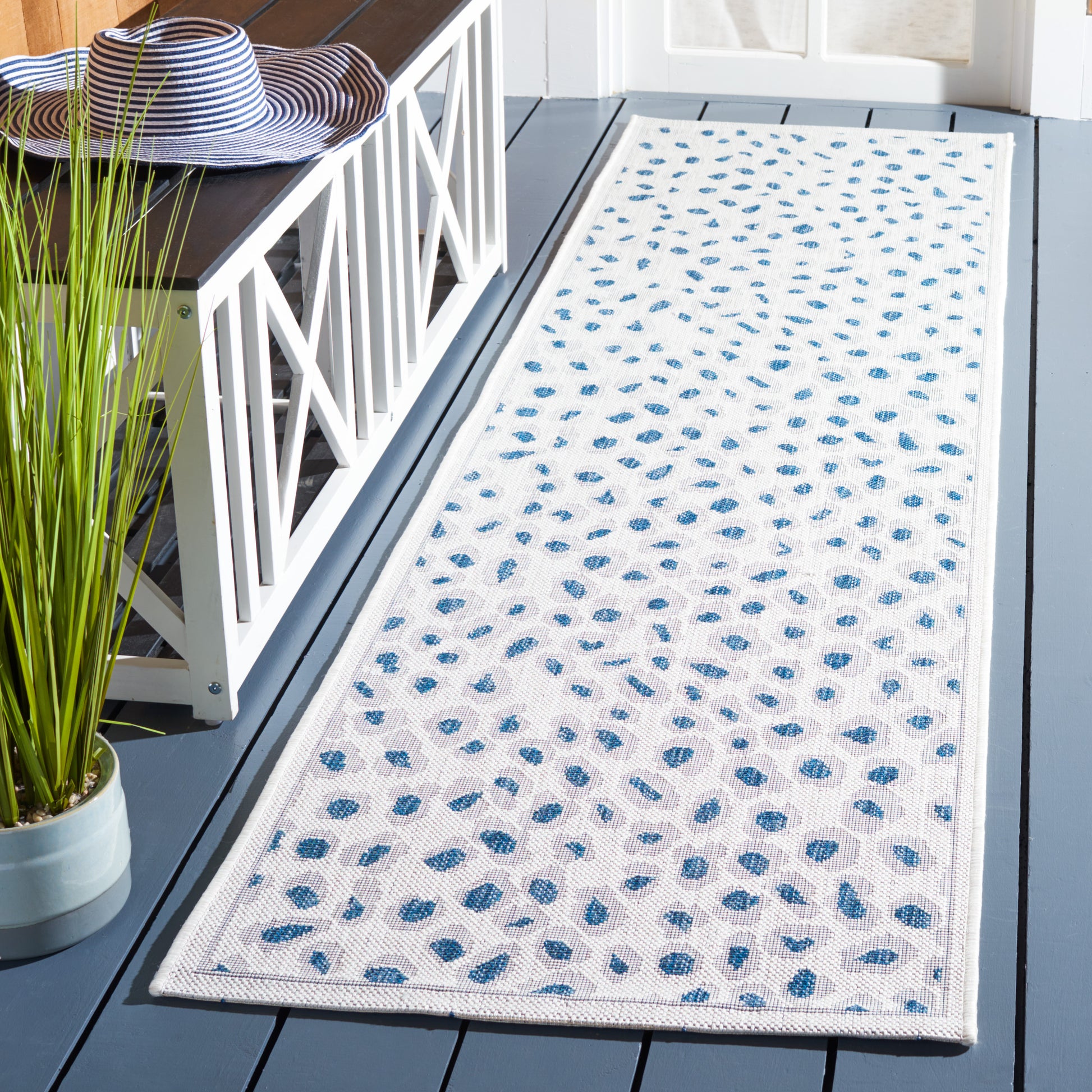 Safavieh Courtyard Cy8104 Ivory/Blue Area Rug