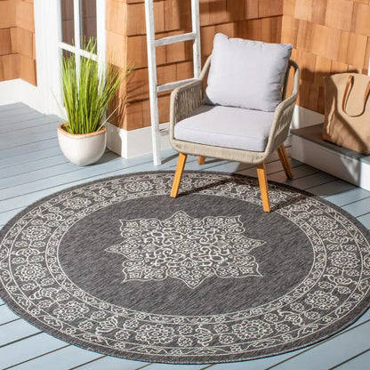 Safavieh Courtyard Cy8232-36621 Black/Ivory Area Rug