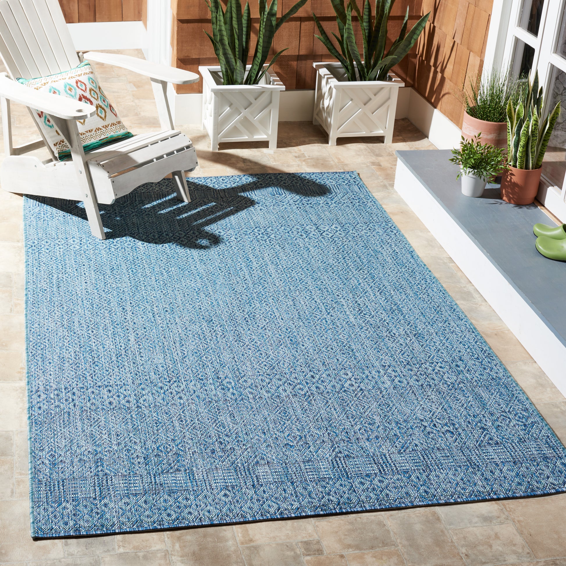 Safavieh Courtyard Cy8235-39412 Aqua/Navy Area Rug