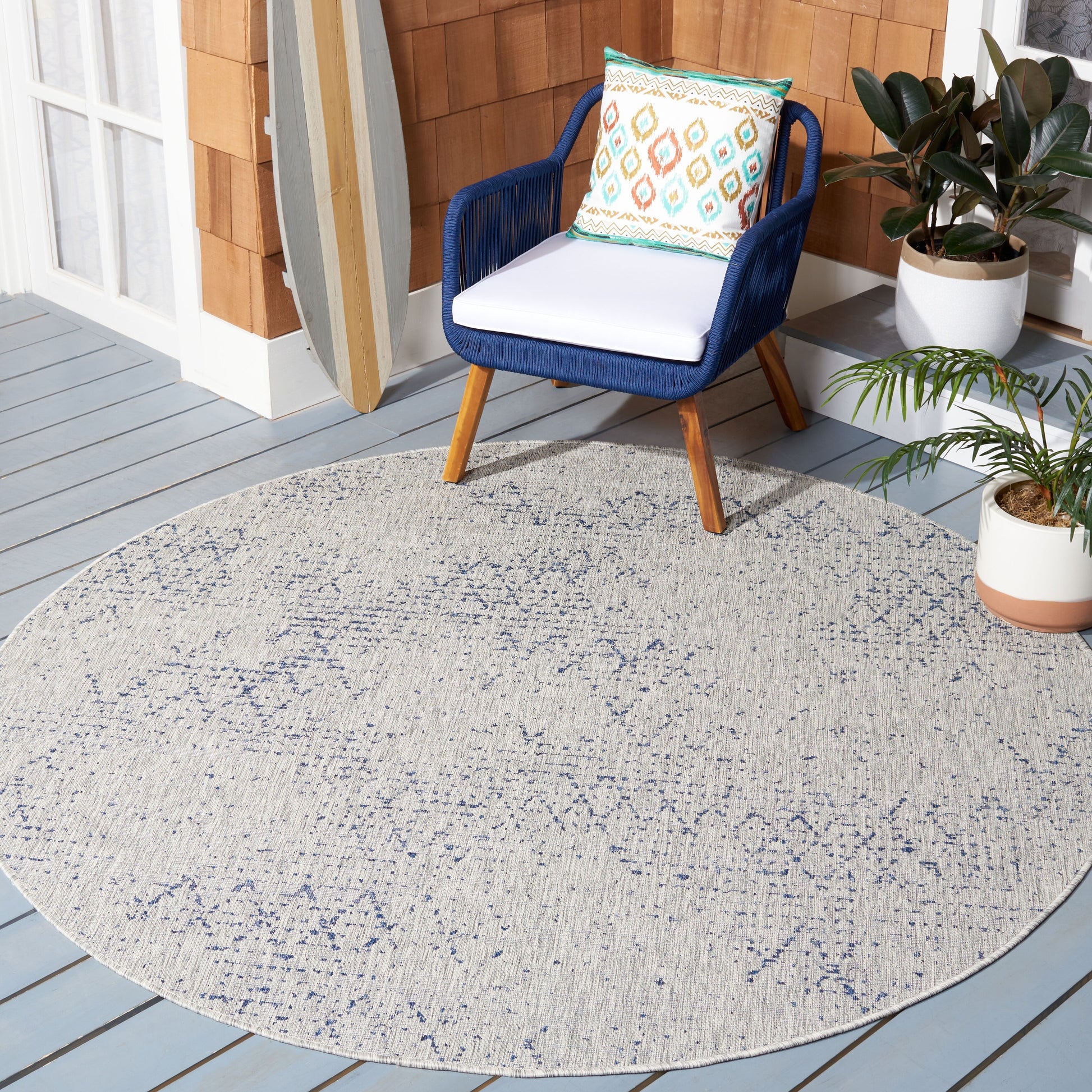 Safavieh Courtyard Cy8385-36812 Grey/Navy Area Rug