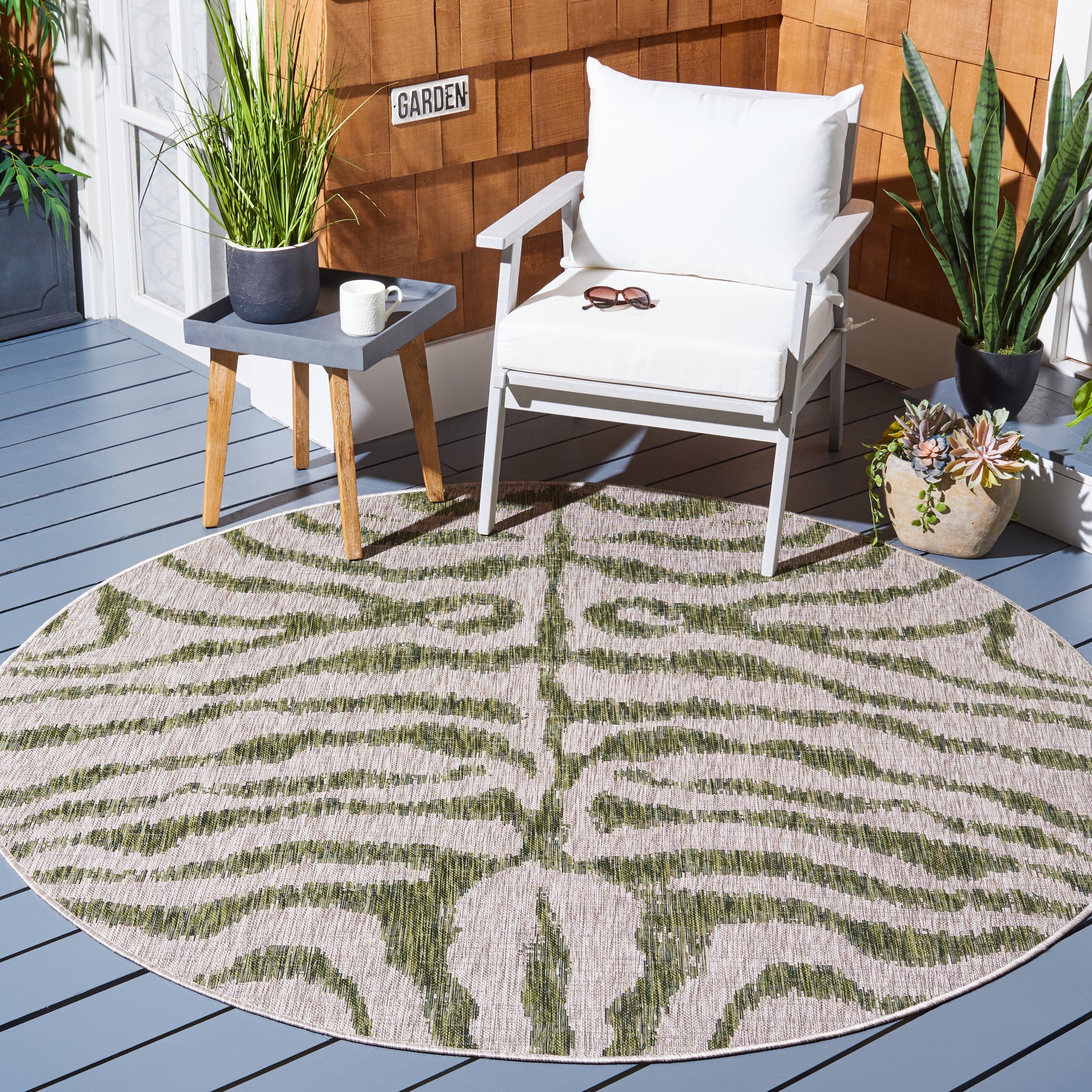 Safavieh Courtyard Cy8444 Grey/Green Area Rug