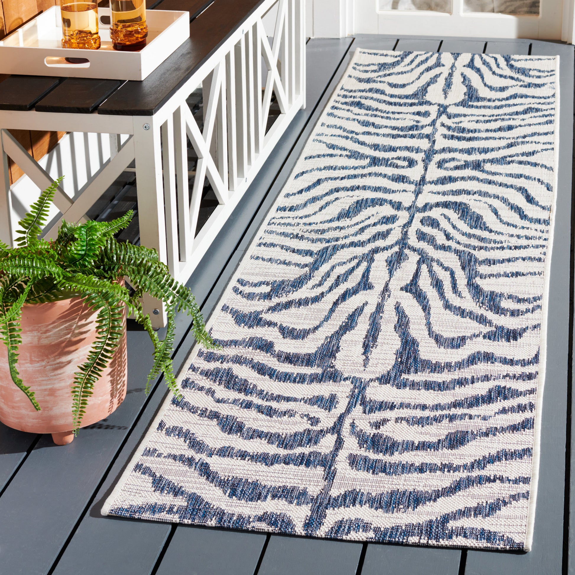 Safavieh Courtyard Cy8444 Ivory/Navy Area Rug