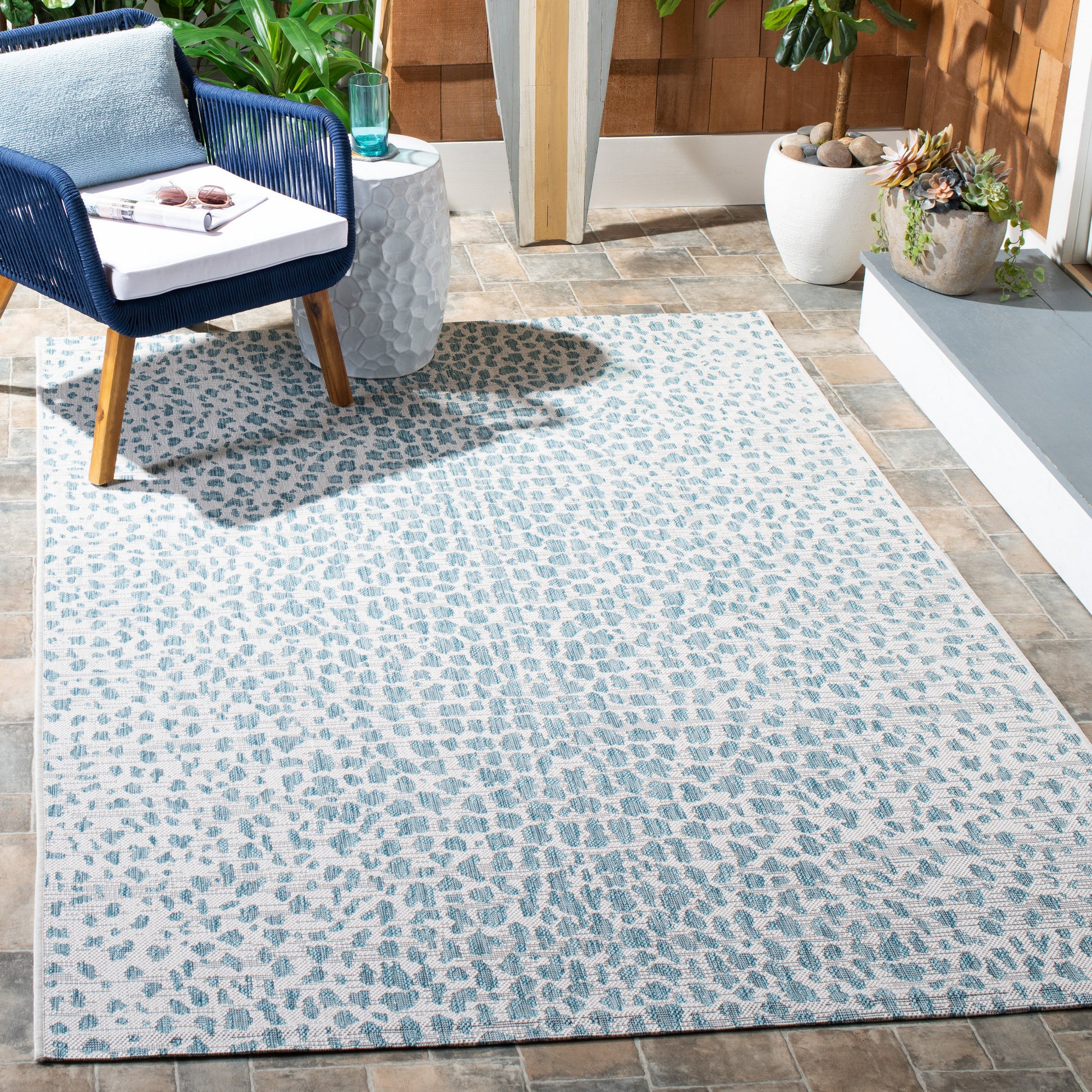 Safavieh Courtyard Cy8444 Ivory/Aqua Area Rug