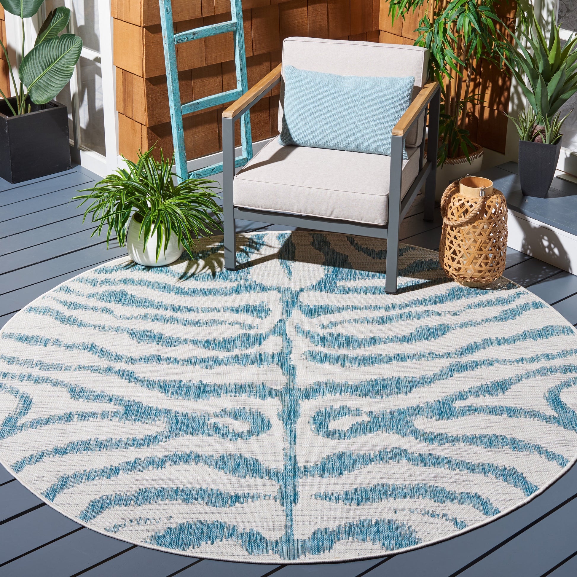 Safavieh Courtyard Cy8444 Ivory/Aqua Area Rug