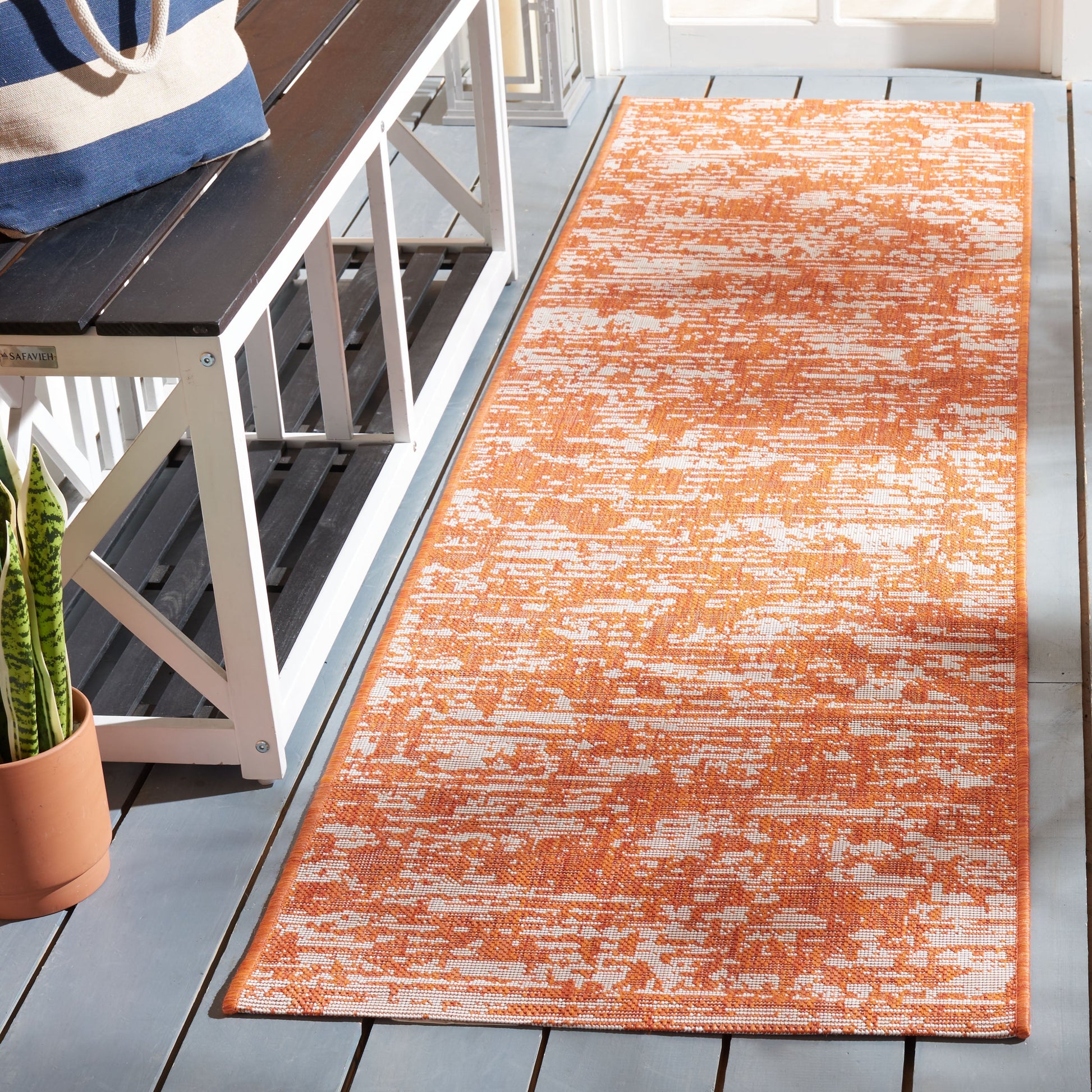 Safavieh Courtyard Cy8452-52821 Orange/Ivory Area Rug