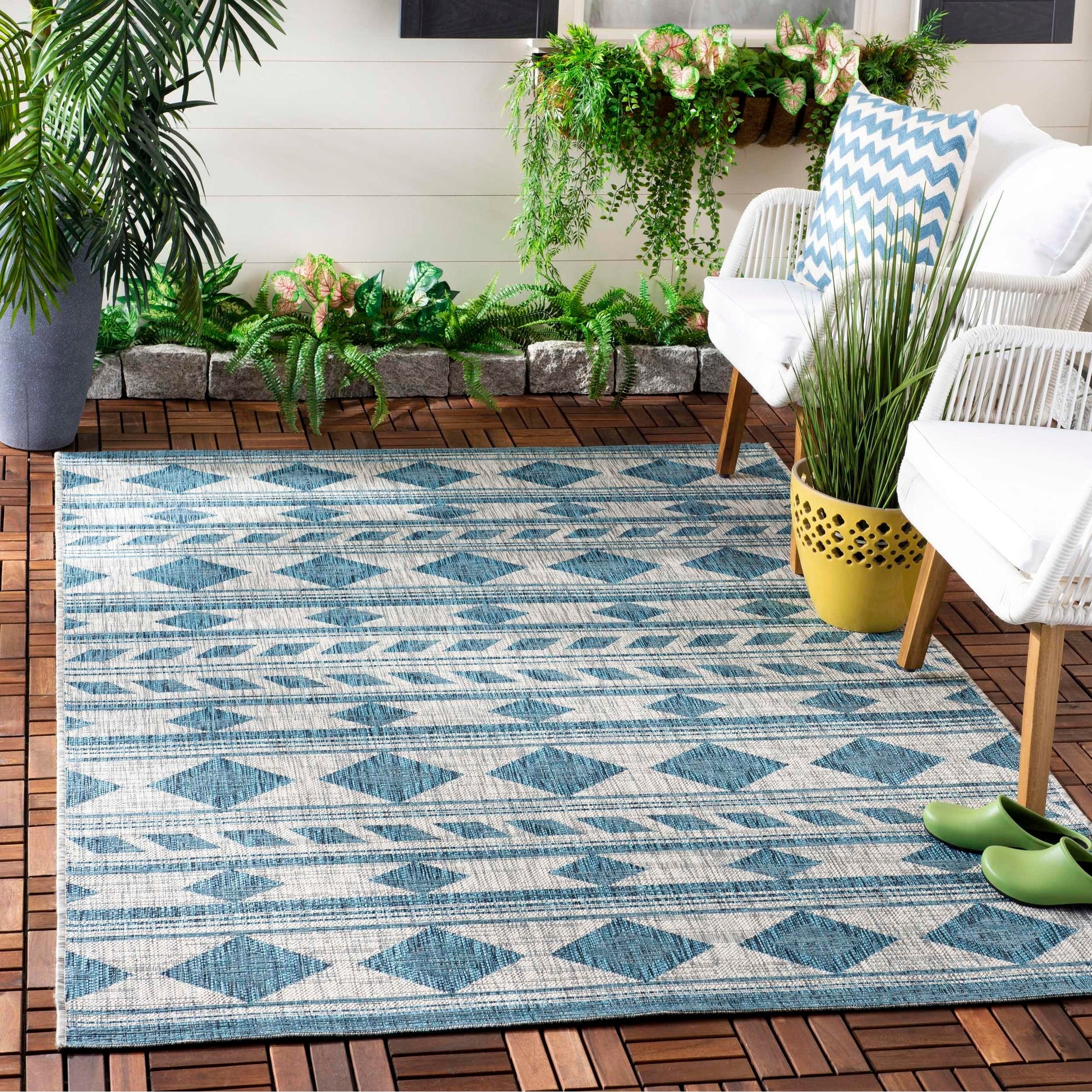 Safavieh Courtyard Cy8529-37212 Grey/Teal Area Rug