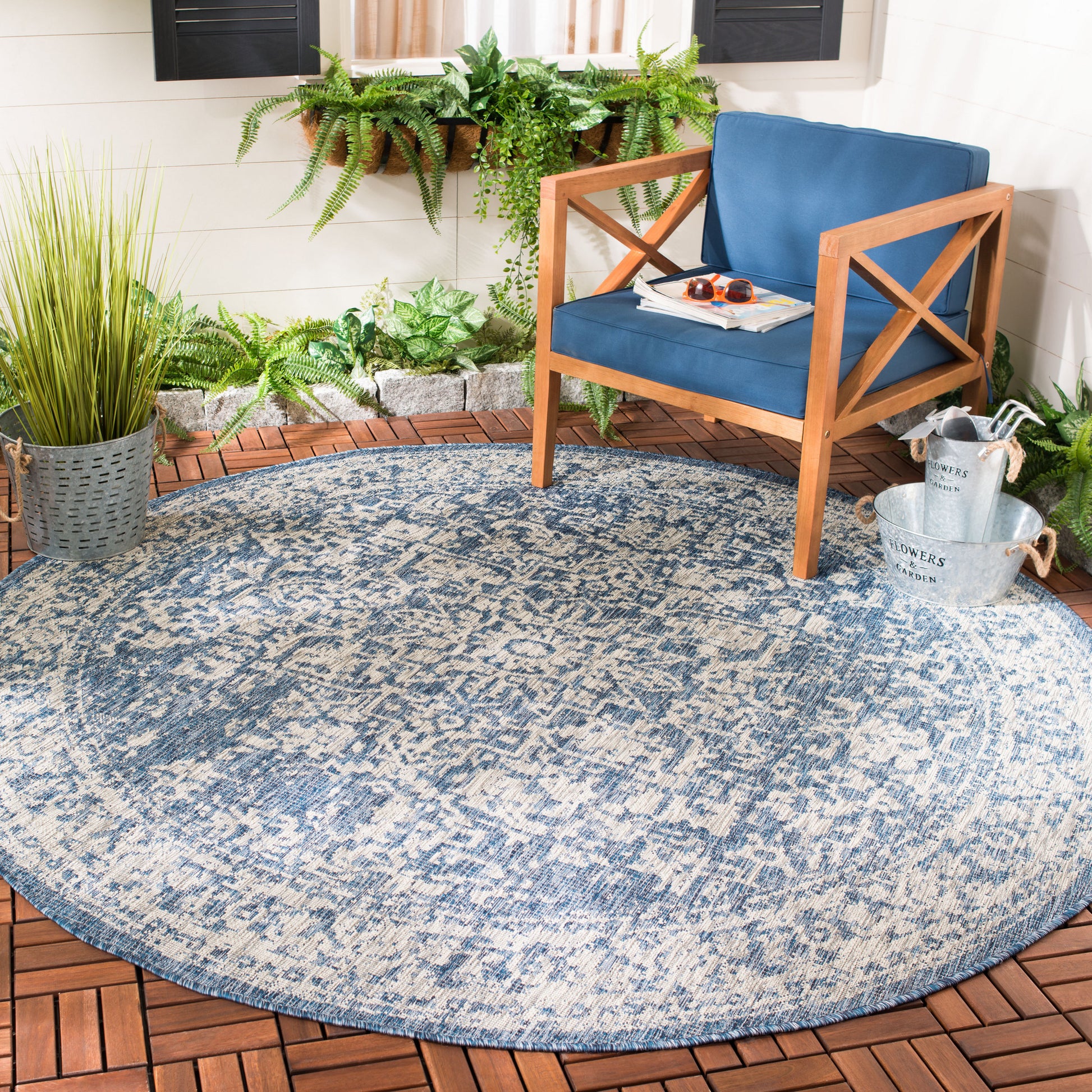 Safavieh Courtyard Cy8671 Navy/Grey Area Rug