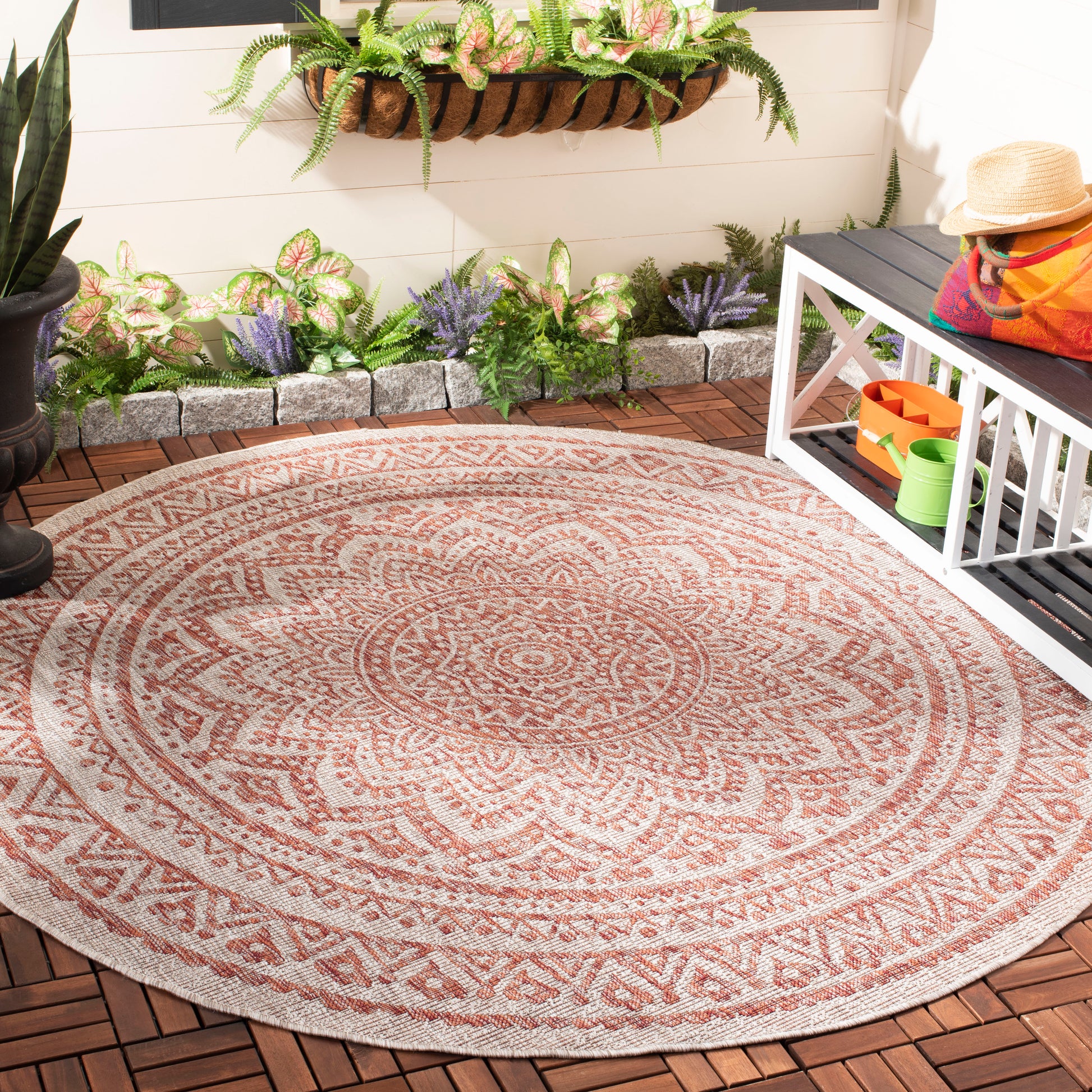 Safavieh Courtyard Cy8734 Light Beige/Terracotta Area Rug