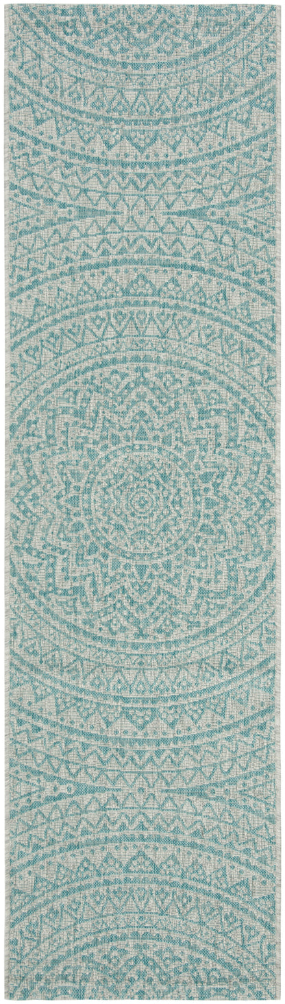 Safavieh Courtyard Cy8734 Light Grey/Aqua Area Rug