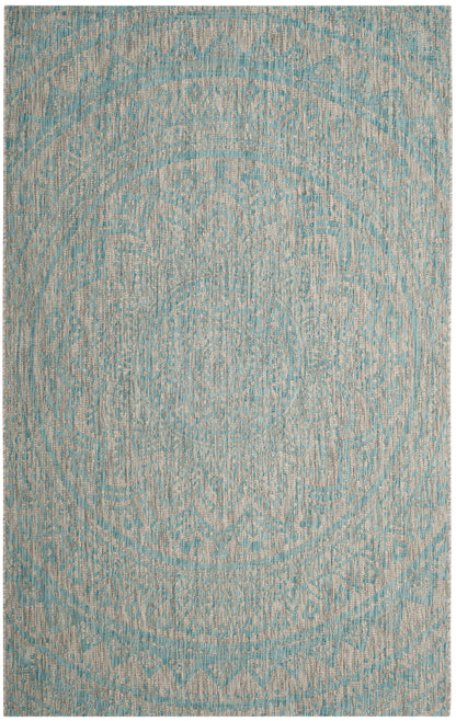 Safavieh Courtyard Cy8734 Light Grey/Aqua Area Rug