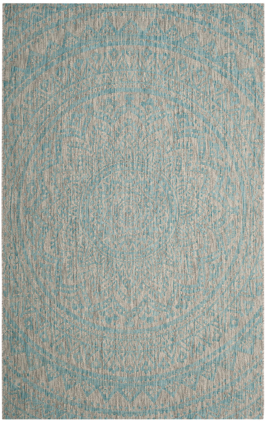 Safavieh Courtyard Cy8734 Light Grey/Aqua Area Rug