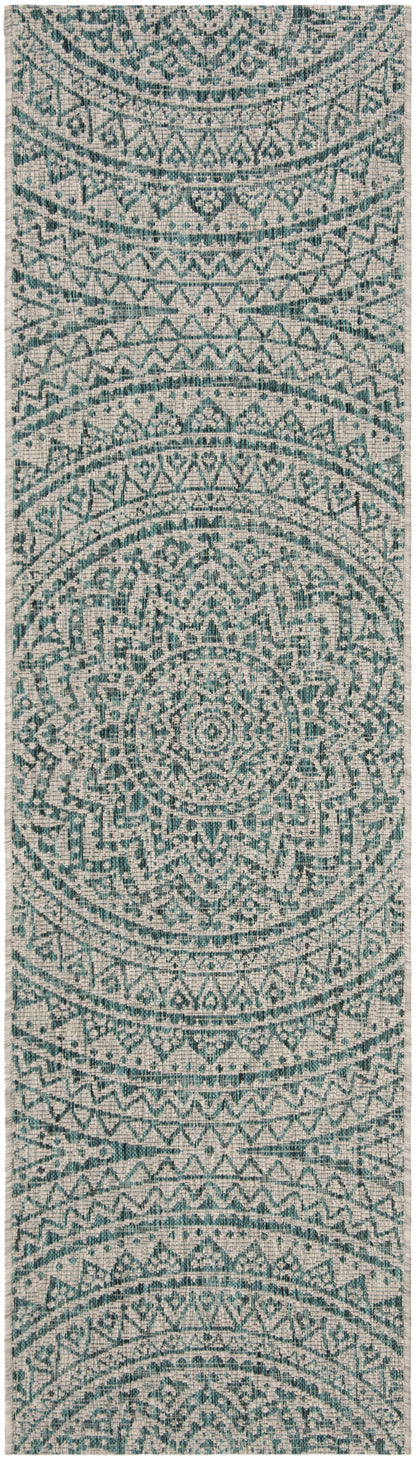 Safavieh Courtyard Cy8734 Light Grey/Teal Area Rug