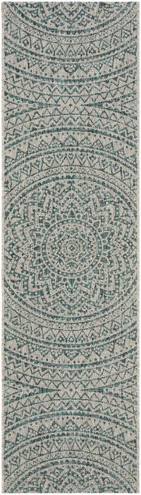 Safavieh Courtyard Cy8734 Light Grey/Teal Area Rug