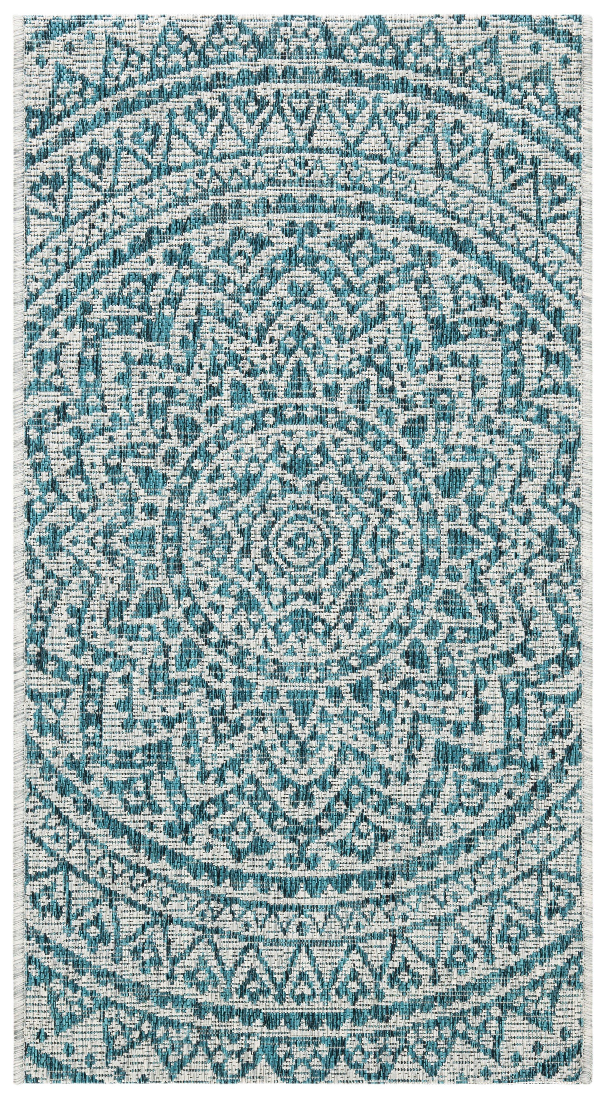 Safavieh Courtyard Cy8734 Light Grey/Teal Area Rug