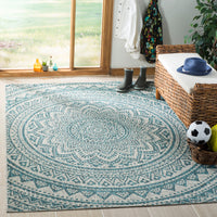 Safavieh Courtyard Cy8734 Light Grey/Teal Area Rug