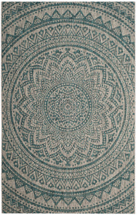 Safavieh Courtyard Cy8734 Light Grey/Teal Area Rug