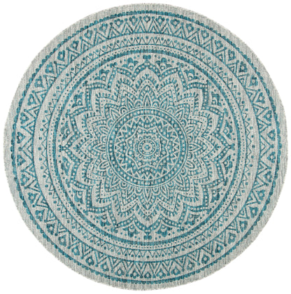 Safavieh Courtyard Cy8734 Light Grey/Teal Area Rug