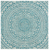 Safavieh Courtyard Cy8734 Light Grey/Teal Area Rug