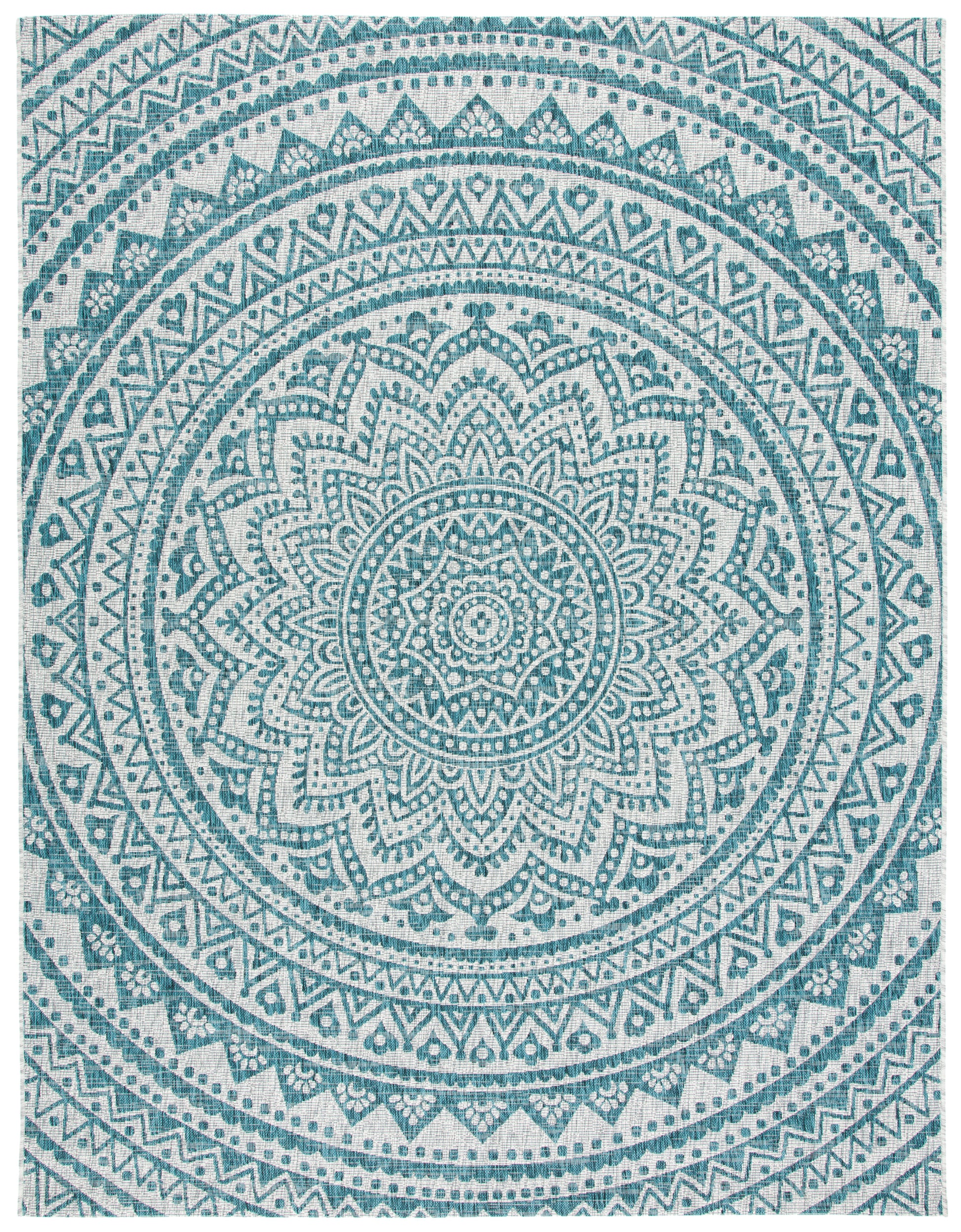 Safavieh Courtyard Cy8734 Light Grey/Teal Area Rug