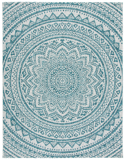 Safavieh Courtyard Cy8734 Light Grey/Teal Area Rug