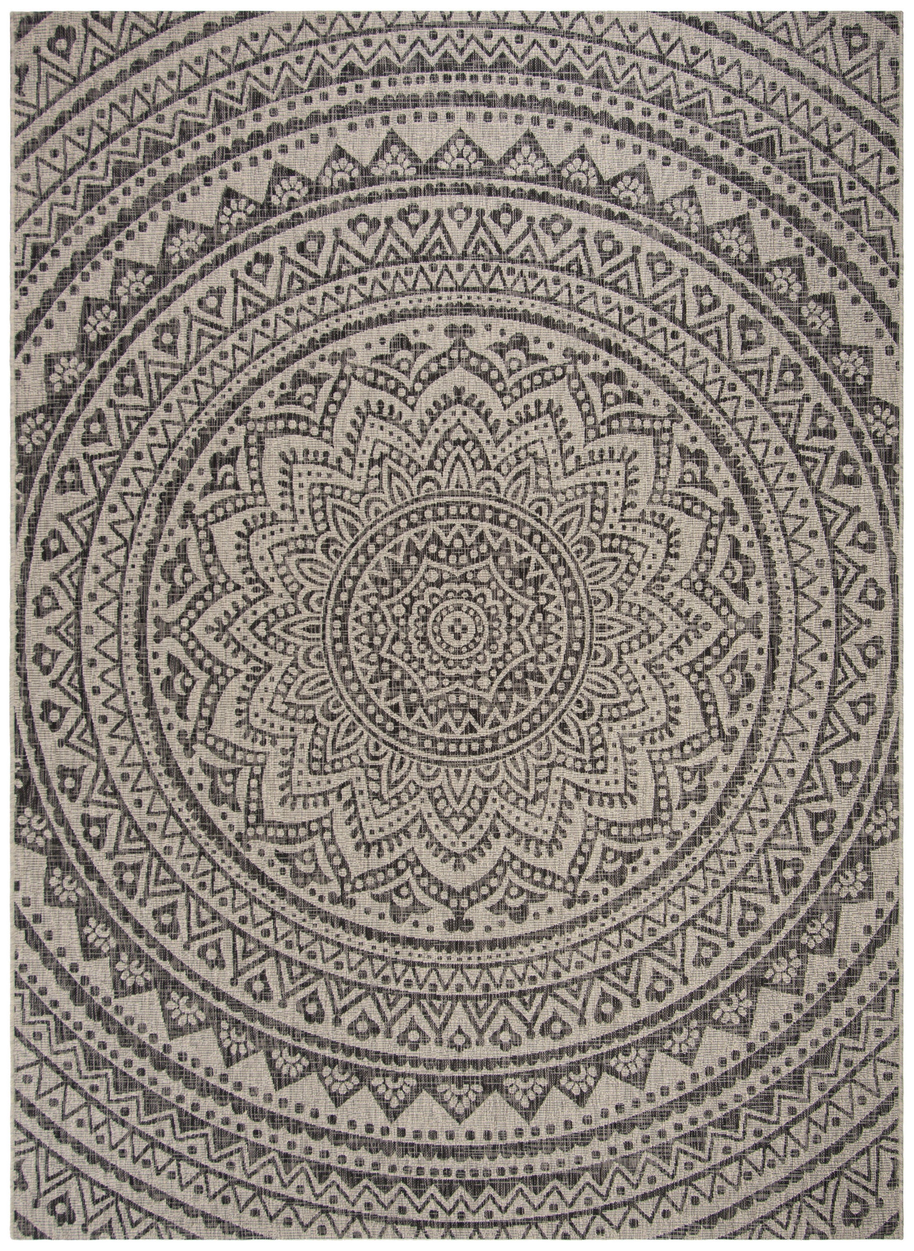 Safavieh Courtyard Cy8734 Light Grey/Black Area Rug