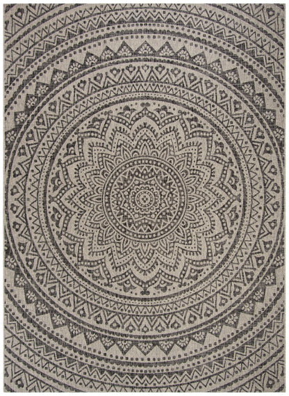 Safavieh Courtyard Cy8734 Light Grey/Black Area Rug