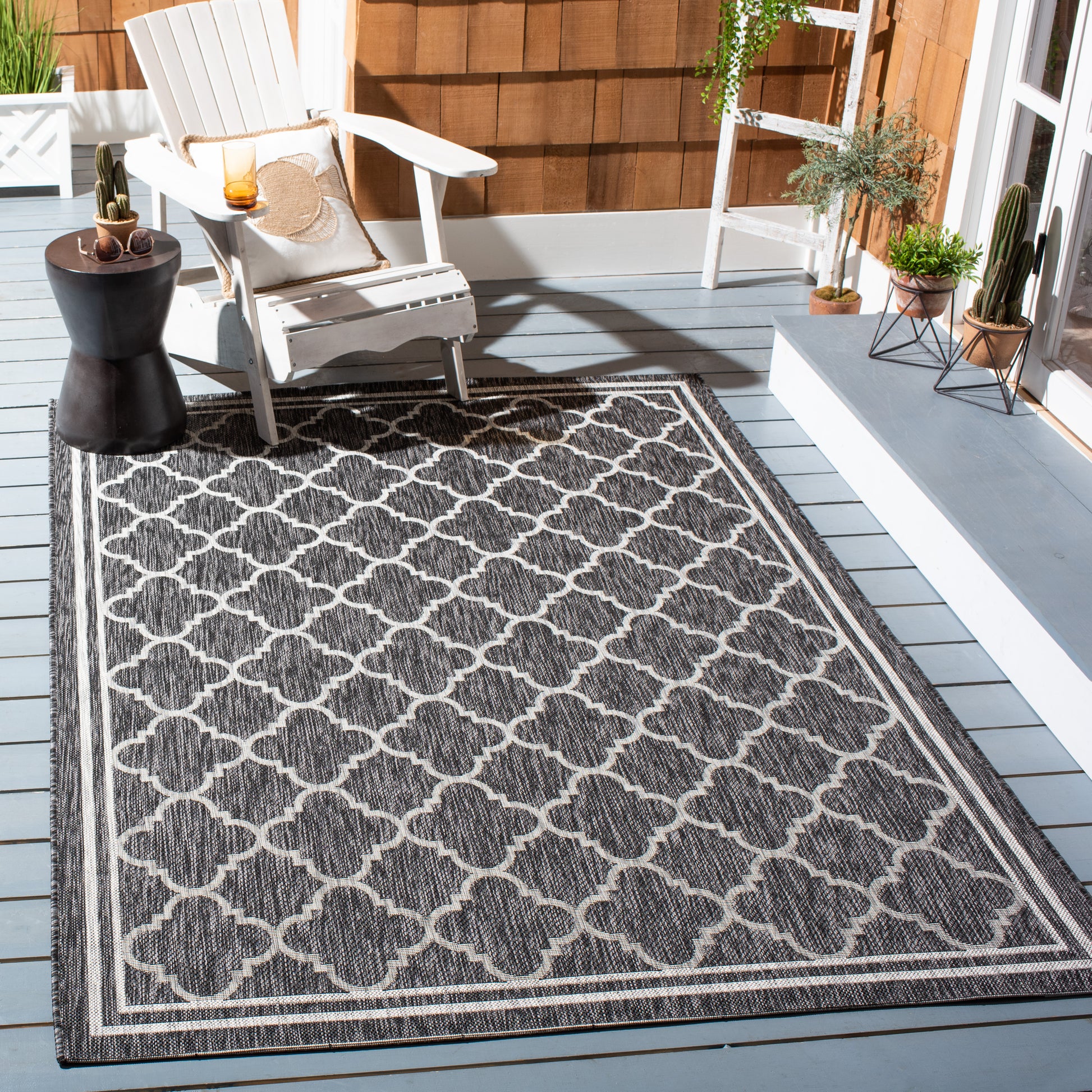 Safavieh Courtyard Cy8918-37621 Black Charcoal Area Rug