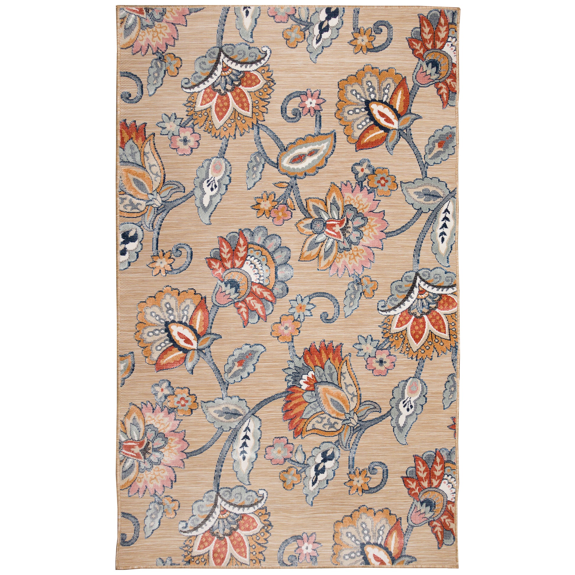 Liora Manne Canyon Ornamental Flower 9370/12 Camel Area Rug