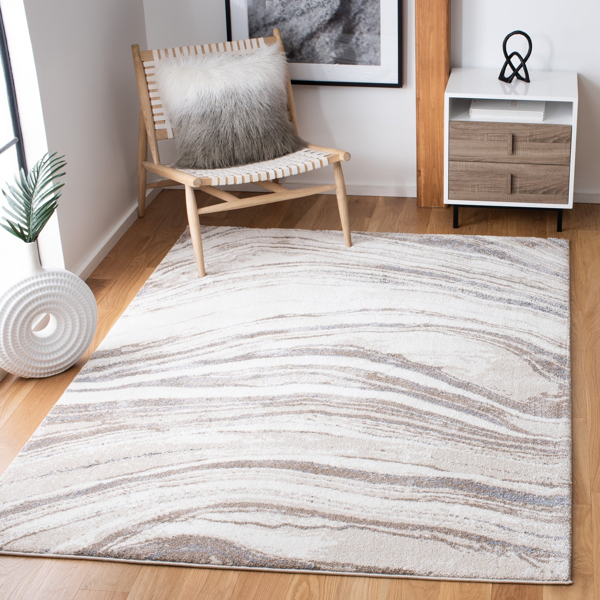 Safavieh Cyrus Shag Cyr130A Ivory/Grey Area Rug